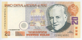 Peru 20 Nuevos Soles 2006
P# 176c; # C2982405I; UNC