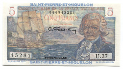 Saint Pierre & Miquelon 5 Francs 1950 - 1960 (ND)
P# 22; # 066945281; UNC