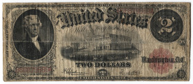 United States 2 Dollars 1917
P# 188; # B 66879889 A; Large note - Portrait Thomas Jefferson at left; F-VF