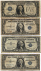 United States 4 x 1 Dollar 1928 - 1957
P# 412b - 416a - 419 - 419b; Silver Certificates - Small Size; F-VF