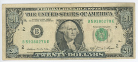 United States 20 Dollars on 1 Dollars 1981 A Forgery
P# 468b; # B59380278E; F