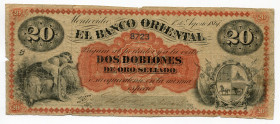 Uruguay 20 Pesos 1867
P# S386; # 8723; G