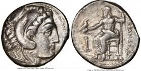 MACEDONIAN KINGDOM. Alexander III the Great (336-323 BC). AR tetradrachm (27mm, 6h). NGC VF, graffito, scratch. Lifetime issue of 'Amphipolis', ca. 32...
