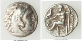MACEDONIAN KINGDOM. Alexander III the Great (336-323 BC). AR drachm (18mm, 4.25 gm, 11h). Choice Fine. Early posthumous issue of Lampsacus, ca. 323-31...