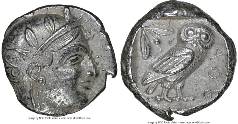 ATTICA. Athens. Ca. 455-440 BC. AR tetradrachm (24mm, 17.07 gm, 2h). NGC Choice ...