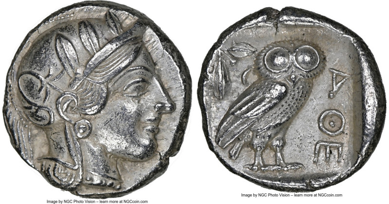 ATTICA. Athens. Ca. 440-404 BC. AR tetradrachm (24mm, 17.15 gm, 8h). NGC Choice ...