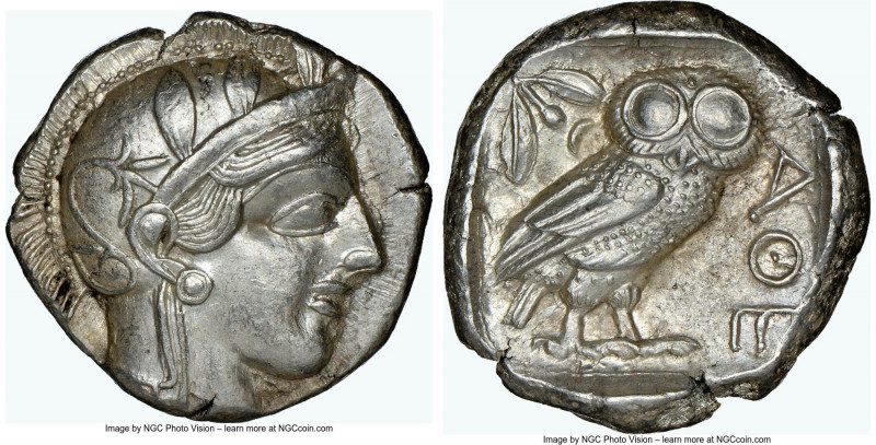 ATTICA. Athens. Ca. 440-404 BC. AR tetradrachm (24mm, 17.19 gm, 8h). NGC Choice ...