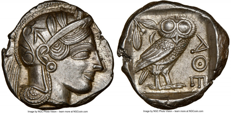 ATTICA. Athens. Ca. 440-404 BC. AR tetradrachm (25mm, 17.21 gm, 6h). NGC Choice ...