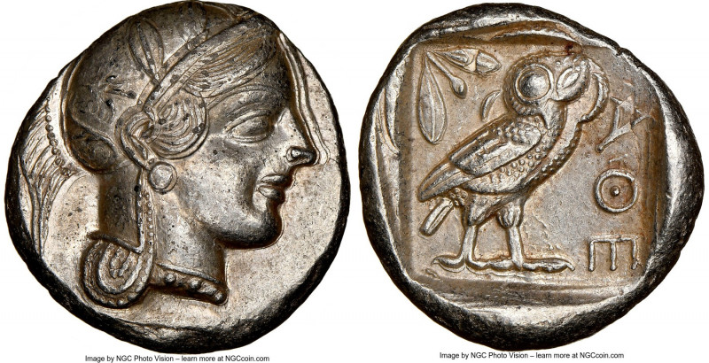 ATTICA. Athens. Ca. 440-404 BC. AR tetradrachm (26mm, 17.11 gm, 1h). NGC Choice ...