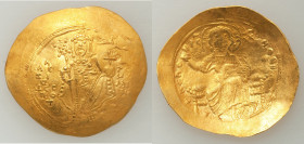 Alexius I Comnenus (AD 1081-1118). AV hyperpyron (31mm, 4.33 gm, 6h). Choice VF, wavy flan, clipped. Constantinople, post-reform coinage, AD 1092-1118...