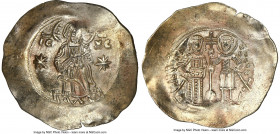 Manuel I Comnenus (AD 1143-1180). EL aspron trachy (33mm, 4.10 gm, 5h). NGC MS 4/5 - 3/5, brushed. Constantinople, AD 1160-1164. IC-XC (barred), Chris...