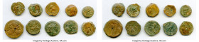 ANCIENT LOTS. Greek. Ptolemaic Egypt. 2nd-1st centuries BC. Lot of ten (10) AE chalkons and dichalkons (15-24mm). Fine. Includes: Ten fractional AEs o...