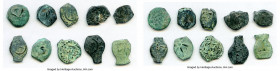 ANCIENT LOTS. Judaea. Ca. 1st centuries BC-AD. Lot of ten (10) AE prutahs. Fine. Includes: Various issuers, dates and themes. Ten (10) coins in lot. S...