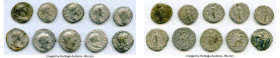 ANCIENT LOTS. Roman Imperial. Lot of ten (10) AR denarii. VG-Fine, tooling. Includes: Ten Roman Imperial denarii, various emperors with different type...