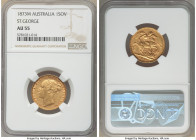 Victoria gold "St. George" Sovereign 1873-M AU55 NGC, Melbourne mint, KM7, S-3857. 

HID09801242017

© 2020 Heritage Auctions | All Rights Reserve...