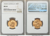 George V gold Sovereign 1923-M MS64 NGC, Melbourne mint, KM29, S-3999. Satin surface in a blush-golden color. 

HID09801242017

© 2020 Heritage Au...