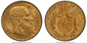 Leopold II gold 20 Francs 1868 MS64 PCGS, KM32. AGW 0.1867 oz. 

HID09801242017

© 2020 Heritage Auctions | All Rights Reserved