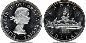 Elizabeth II Pair of Certified Prooflike Dollars NGC, 1) Dollar 1954 - PL65★, KM54 2) "Arnprior" Dollar 1955 - PL66, KM54 Royal Canadian mint. Sold as...