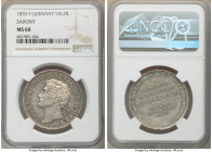 Saxony. Johann Taler 1855-F MS60 NGC, Dresden mint, KM1187. Softly toned in gold and steel shades with Semi-Prooflike fields.

HID09801242017

© 2...