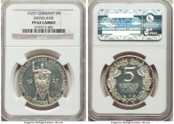 Weimar Republic Proof "Rhineland" 5 Mark 1925-F PR63 Cameo NGC, Stuttgart mint, KM47. 

HID09801242017

© 2020 Heritage Auctions | All Rights Rese...