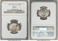 Carlos I 200 Reis 1893 MS65 NGC, KM534. Peripheral toning. 

HID09801242017

© 2020 Heritage Auctions | All Rights Reserved