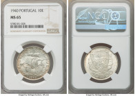 Republic 10 Escudos 1940 MS65 NGC, KM582. Light citrus toning. 

HID09801242017

© 2020 Heritage Auctions | All Rights Reserved