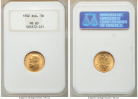 Nicholas II gold 5 Roubles 1902-AP MS65 NGC, St. Petersburg mint, KM-Y62. AGW 0.1245 oz. 

HID09801242017

© 2020 Heritage Auctions | All Rights R...