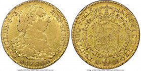 Charles III gold 4 Escudos 1786 M-DV VF35 NGC, Madrid mint, KM418.1a, Cal-1791. A generally well-struck example that demonstrates moderate circulation...