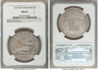 Provisional Government 5 Pesetas 1870(70) SN-M MS63 NGC, Madrid mint, KM655. Silvery-blue toning. 

HID09801242017

© 2020 Heritage Auctions | All...