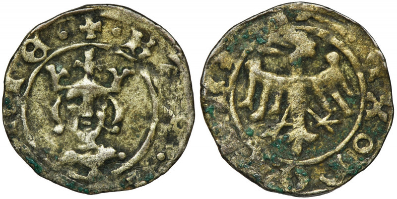 Casimir III the Great, Denarius no date Krakau Bardzo ładnie zachowany denar kor...