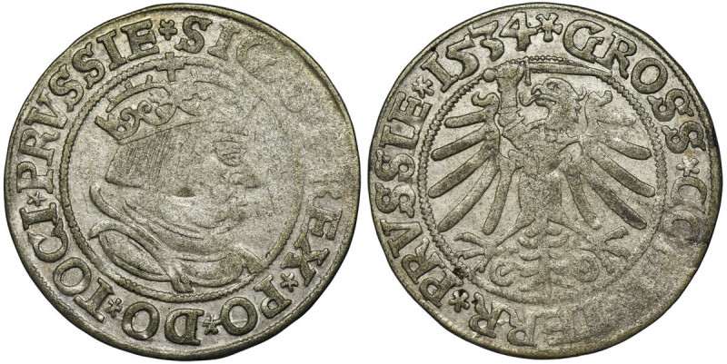 Sigismund I the Old, Groschen Thorn 1534 - PRVSSIE Odmiana PRVSSIE/PRVSSIE.
Ref...
