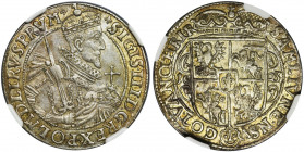 Sigismund III Vasa, 1/4 Thaler Bromberg 1622 - NGC MS62 Rzadsza odmiana z NE zamiast NEC, w legendzie otokowej rewersu. Mennicza moneta z obustronnie ...