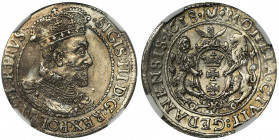 Sigismund III Vasa, 1/4 Thaler Danzig 1618 - NGC UNC DETAILS Odmiana z łapą niedźwiedzia i bez liter SB. Menniczy detal i mocne, obustronne lustro.&nb...