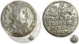 Sigismund III Vasa, 3 Groschen Krakau 1604 Rzadszy trojak w niebywałym stanie zachowania. Piękna, mennicza sztuka ze znakomitym detalem i mocno połysk...