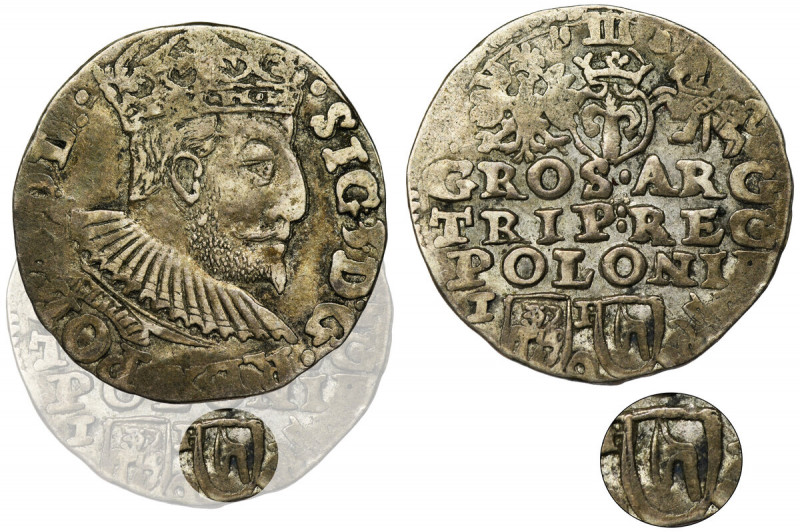 Sigismund III Vasa, 3 Groschen Lublin 1595 - VERY RARE Bardzo rzadka odmiana z h...