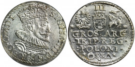 Sigismund III Vasa, 3 Groschen Marienburg 1593 - PCGS MS62 Odmiana z popiersiem z pełnym zarostem. Wyśmienity egzemplarz z mocnym połyskiem menniczym....