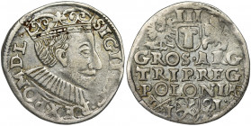 Sigismund III Vasa, 3 Groschen Posen 1591 - wide head &nbsp; Odmiana z szeroką głową króla oraz napisem SIG III.
Reference: Iger P.91.3.a
Grade: VF+...