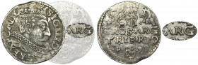 Sigismund III Vasa, 3 Groschen Posen 1599 - ΛRG Popiersie z kokardą pod kryzą. Na rewersie interpunkcja w postaci kropek przy III i przy P 99. Litera ...