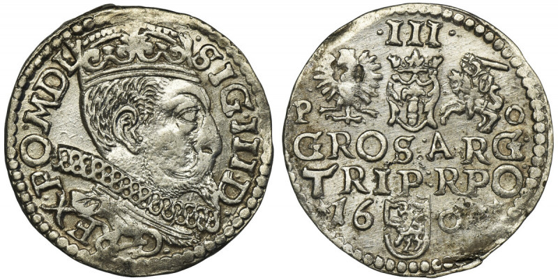 Sigismund III Vasa, 3 Groschen Posen 1600 - RARE Najrzadsza odmiana wśród trojak...