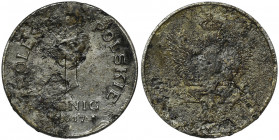 Polish Kingdom, 1 pfennig Stuttgart 1917 - VERY RARE Bardzo rzadki rocznik. Charakterystyczna dla tego rocznika, zniszczona powierzchnia, w świetle na...
