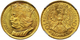 10 zloty 1925 Chrobry - NGC MS?? Wyśmienity egzemplarz.&nbsp;
Reference: Parchimowicz 125
Grade: NGC MS65 

GoldThe Second Republic Poland Polen