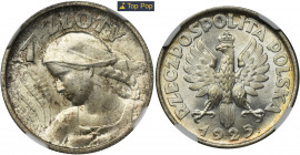 Women and ears, 1 zloty London 1925 - NGC MS66+ &nbsp; Srebrna moneta II RP w absolutnie unikalnym stanie zachowanie.&nbsp; Egzemplarz okazowy. Fenome...