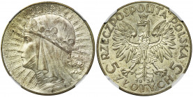 Głowa Kobiety, 5 złotych 1934 - NGC MS61 Atrakcyjna, mennicza sztuka w delikatnej patynie.&nbsp; Reference: Parchimowicz 116d
Grade: NGC MS61 

The...