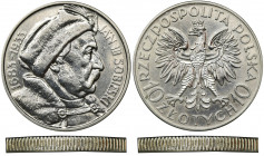 Sobieski, 10 złotych 1933 - odmienny rant &nbsp; Egzemplarz z nietypowym rantem, odmiennym niż w wersji obiegowej. Rant ząbkowany podobnie jak przy mo...