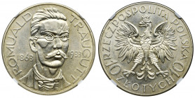 Traugutt, 10 złotych 1933 - NGC MS62 &nbsp; Menniczej świeżości egzemplarz w delikatnej patynie. Ładny, zegarowy połysk.&nbsp; Reference: Parchimowicz...