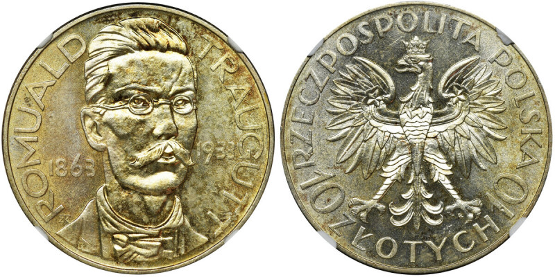 Traugutt, 10 złotych 1933 - NGC MS61 &nbsp; Bardzo atrakcyjny egzemplarz.&nbsp; ...