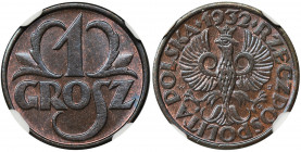 1 grosz 1932 - NGC MS65 BN Menniczy egzemplarz z połyskiem. Kolor brązowy.

Reference: Parchimowicz 101g
Grade: NGC MS65 BN 

PolandThe Second Re...