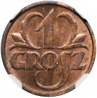 1 grosz 1934 - NGC MS64 RB Rzadki rocznik. Menniczy egzemplarz. Kolor czerwono-brązowy. Reference: Parchimowicz 101i
Grade: NGC MS64 RB 

PolandThe...
