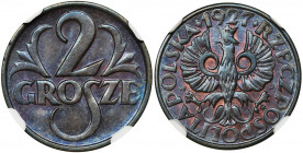 2 grosze 1927 - NGC MS64+ BN - RZADKIE Rzadki rocznik w menniczym stanie zachowania. Kolor brązowy. Ocena od NGC z pogranicza MS64 i MS65.
Reference:...