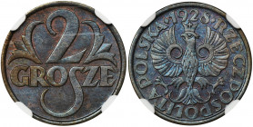 2 grosze 1928 - NGC MS64 BN Menniczy egzemplarz.&nbsp; Kolor brązowy. Reference: Parchimowicz 102d
Grade: NGC MS64 BN 

The Second Republic Poland ...